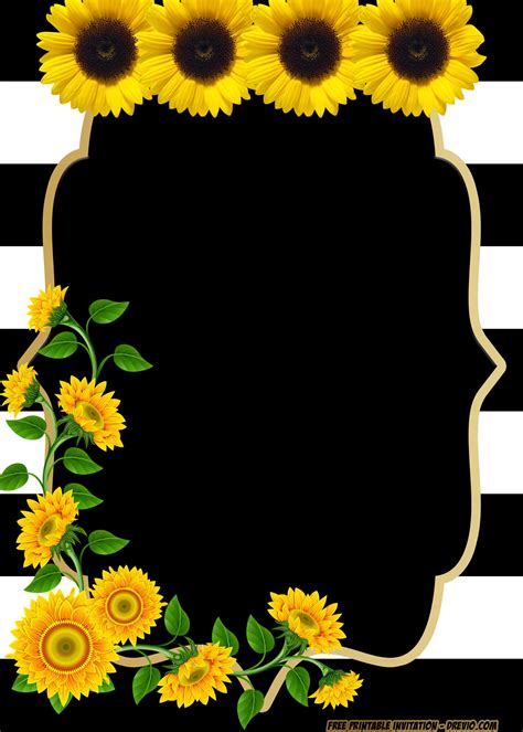 sunflower invitation templates free printable.